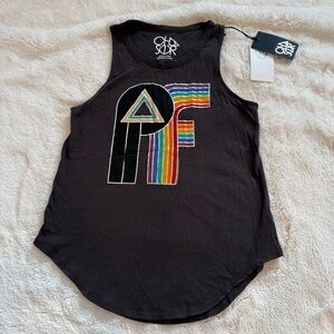 NWT Chaser Pink Floyd Charcoal Tank with Multicolor PF Design - Size S